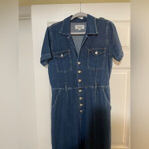 Reformation Blue Denim Jumpsuit with Buttons